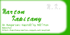 marton kapitany business card